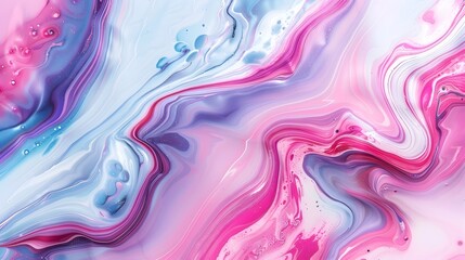 Fototapeta premium Captivating Liquid Marble Effects for Sticker Design with Vibrant Abstract Patterns on White Background