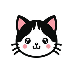 A cute cat silhouette vector illustration, cat with a eyes	