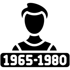 Generation X vector icon illustration of Generation Gap iconset.