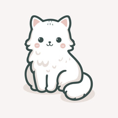 A cute cat silhouette vector illustration, cat with a eyes	
