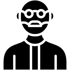 Elderly Man vector icon illustration of Generation Gap iconset.