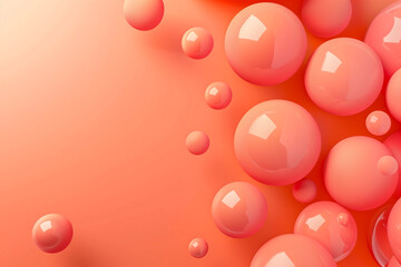 abstract background, three-dimensional geometric,  spheres in orange color