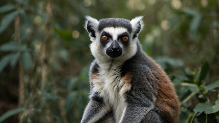 Obraz premium Ring-tailed lemur closeup photo, (Lemur Catta) wild life animals
