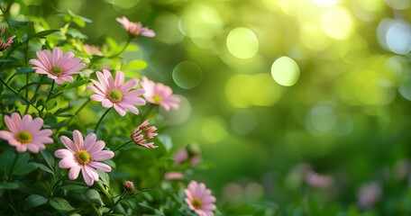 Obraz premium Beautiful Pink Flowers in a Garden