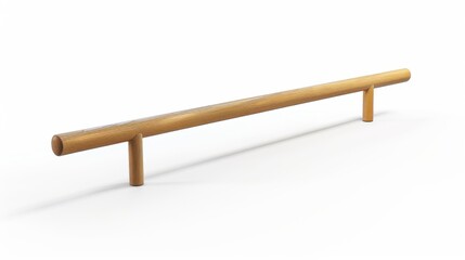 A sturdy barre extending horizontally, perfect for stretching and balancing exercises. Isolate white background