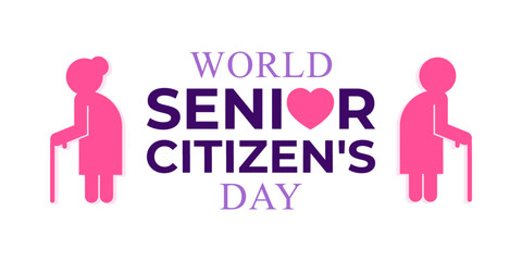 Vector illustration of World Senior Citizen's Day social media feed template