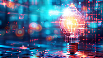 A revolutionary light bulb that symbolizes the essence of innovation and creative thinking.技術革新と創造的思考の本質を象徴する画期的な電球。Generative AI