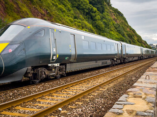 Obraz premium Train at Teignmouth, Devon, UK