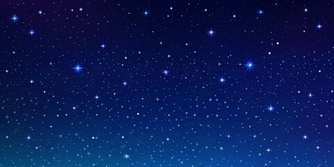 Fototapeta premium Starry Night Sky on Dark Blue Background Created by AI