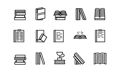 set of icons of books , stylish and eye-catching books  icon collection isolated vector Illustration