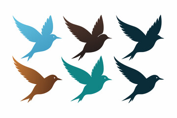 Obraz premium A set of bird in flight vector artwork illustration