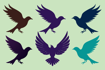 Obraz premium A set of bird in flight vector artwork illustration