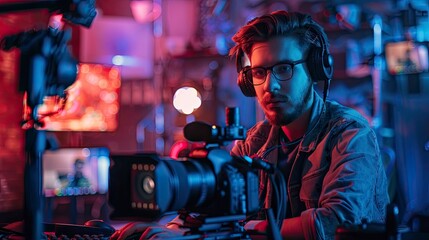 A social media influencer interacting with followers through a live video stream, with comments and reactions displayed.