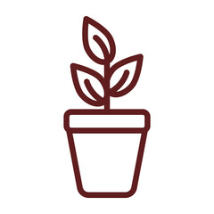 Plant Vector Line Maroon Icon Design