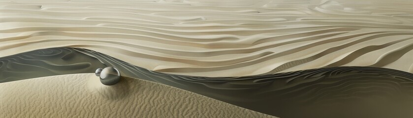 Obraz premium Abstract aerial view of sand dunes in the desert.