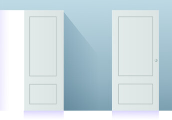 Naklejka premium Door Panel in Open and Close Position - Stock Illustration