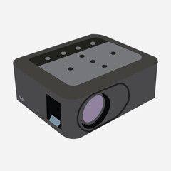 Obraz premium Simple black projector on white background