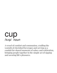 Vector and Typography dictionary meaning design of cup