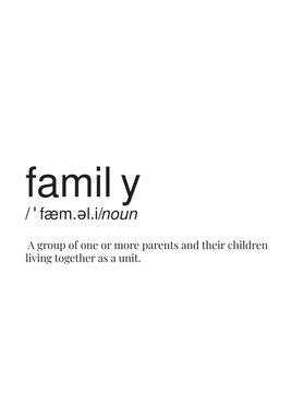 Vector and Typography dictionary meaning design of family