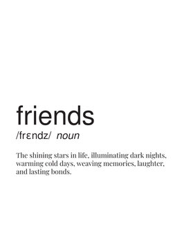 Vector and Typography dictionary meaning design of friends
