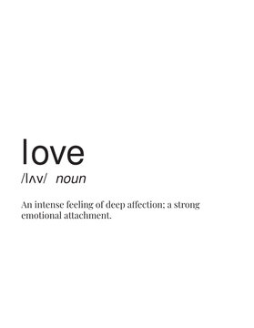Vector and Typography dictionary meaning design of love