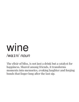 Vector and Typography dictionary meaning design of wine