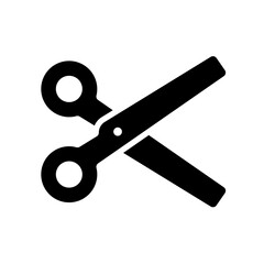 scissors icon glyph design. Isolated white background. Perfect for web and app interfaces, presentations, infographics, etc.