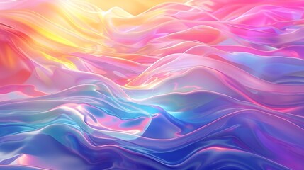 Obraz premium Abstract Background with Iridescent Satin Fabric in Soft Pastel Colors