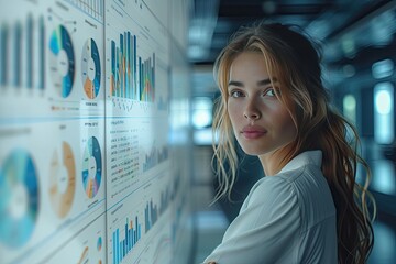 Businesswoman presenting financial data