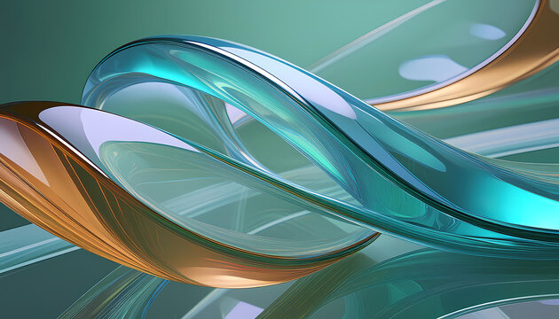 background design featuring abstract glass shapes rendered sleek look