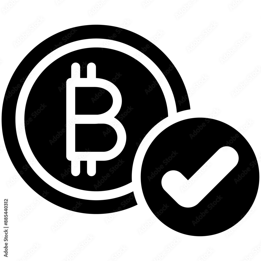 Poster cryptocurrency accepted vector icon illustration of cryptocurrency iconset.