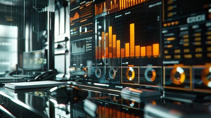 Futuristic Interface Displays Real Time Sentiment Analysis of Social Media Chatter on Market Trends