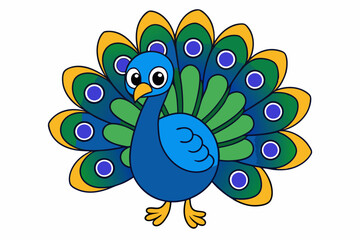 Peacock Vector Art Illustration