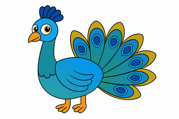 Peacock Vector Art Illustration