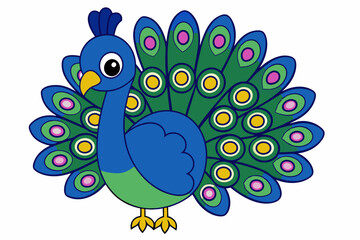 Peacock Vector Art Illustration