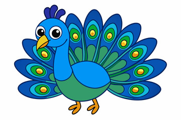 Peacock Vector Art Illustration