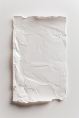 Obraz premium Crumpled blank white paper template on a plain background.