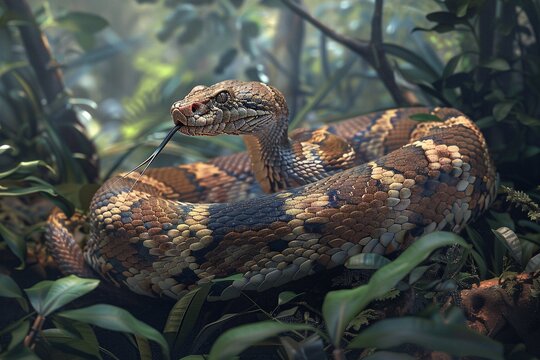 Closeup head of the Russell's viper (Daboia russelii) which is one of dangerous snake in the world.