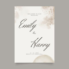 Wedding poster for welcome sign. Template welcome poster. Vector printable wedding props. Flyer design for welcome sign.