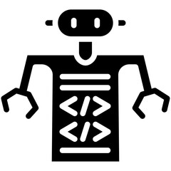 Programmed Robot vector icon illustration of Robotics iconset.