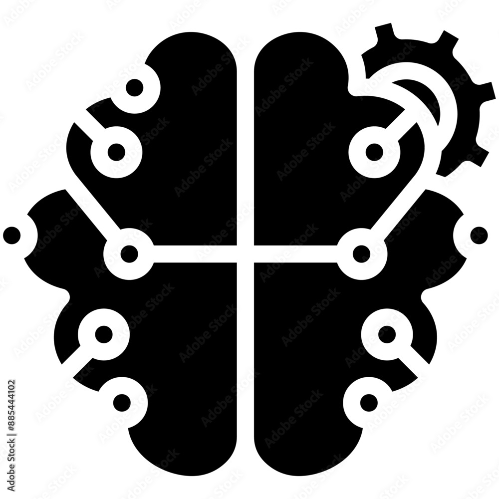 Canvas Prints Deep Learning vector icon illustration of Robotics iconset.