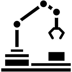 Assembly Machine vector icon illustration of Robotics iconset.