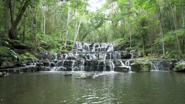 Beautiful waterfall in tropical forest at Namtok Samlan National Park, Saraburi, Thailand