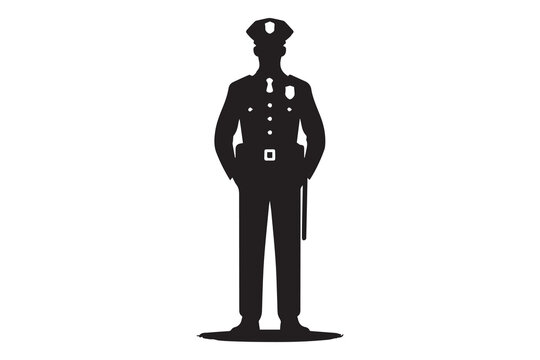 recommend clip art: Police officer standing silhouette