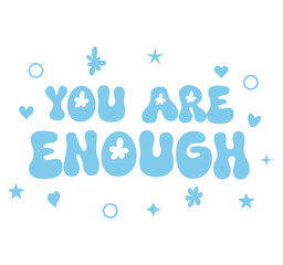 Icons and Alphabet Art Vector Set - Remember, You Are Enough