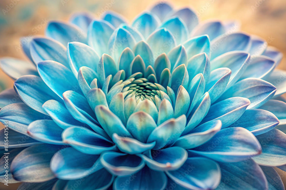 Poster delicate petals of a vibrant blue flower unfold against a soft, creamy background, showcasing intric