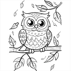 vector animal coloring book illustration
