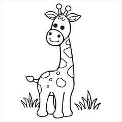 vector animal coloring book illustration