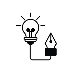 idea glyph icon with white background vector stock illustration