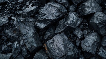 Coal Chunks in a Close-up View